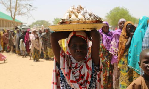 Displaced women and girls face disproportionate protection risks. Dalori camp in Maiduguri, Nigeria. Photo: OCHA/J. Kindra