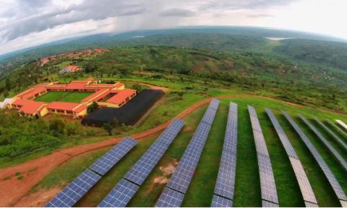 A commercial solar field in Rwanda.