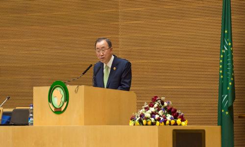 UN Secretary-General Ban Ki-moon addresses the 26th African Union Summit in Addis Ababa, Ethiopia, January 2016 UN Photo/Eskinder Debebe