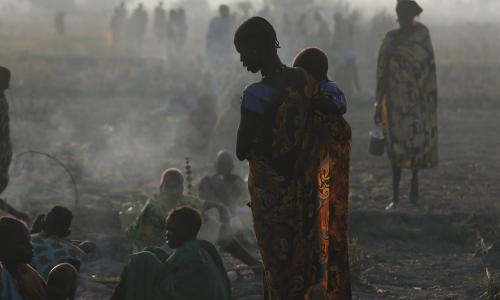 Families wait in the early hours of the morning to be registered prior to a food distribution carried out by the United Nations World Food Programme (WFP) and partner agencies, in Thonyor, Leer county, South Sudan. Photo: © UNICEF/UN0234655/Modola.