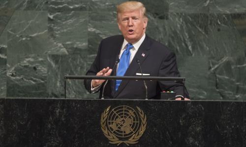 Donald Trump, President of the United States of America, addresses the general debate of the 72nd Session of the General Assembly. UN Photo/Cia Pak