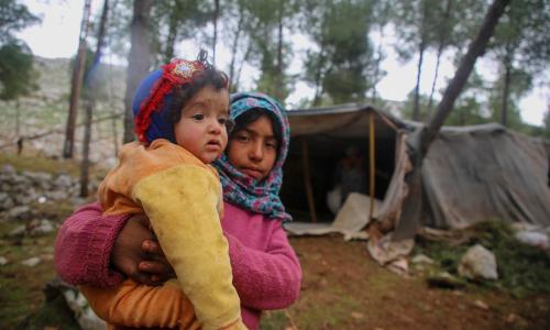 Wakimbizi wa ndani nchini Syria waliokimbia machafuko kusini mwa Idlib na mashariki mwa Aleppo.