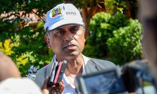 Mratibu Mkazi wa Umoja wa Mataifa nchini Kenya, Siddharth Chatterjee akizungumza na wanahabari wakati wa ziara yake ya hivi karibuni kaskazini mwa Kenya.