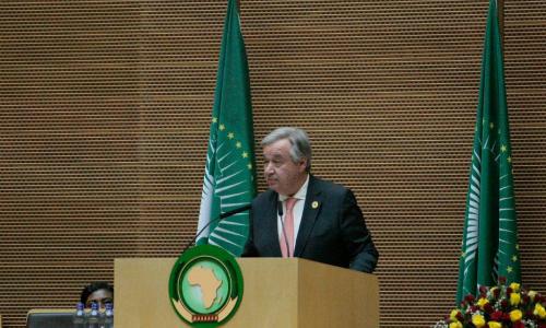 United Nations Secretary-General António Guterres addressing the Opening of the 30th Ordinary Session of the Assembly of the African Union, In Addis Ababa, Ethiopia. UN Photo/Antonio Fiorente