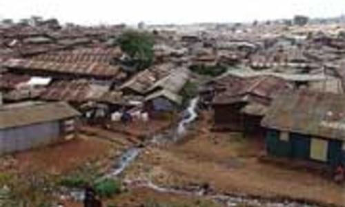Mtaa wa mabanda wa Kibera, mji kuu, Kenya, Nairobi