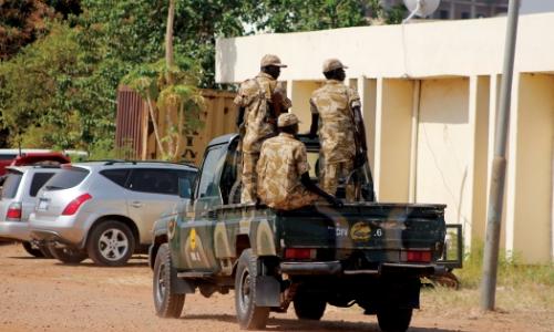 Soldiers in South Sudan guarding the airport in Juba. Photo: Raphael Obonyo