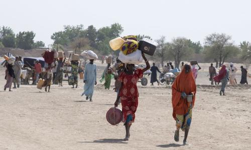 Wakimbizi kutoka Nigeria wakiwasili katika kijiji cha Goura nchini Cameroon mwezi Januari 2019