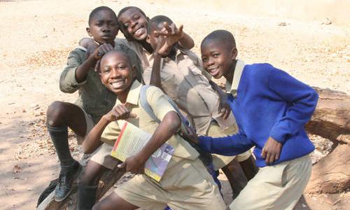 Young students in Zimbabwe