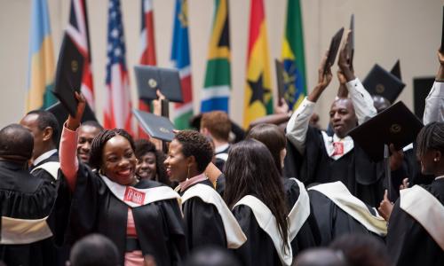 Students of the Africa Leadership University School of Business graduate in Kigali. 