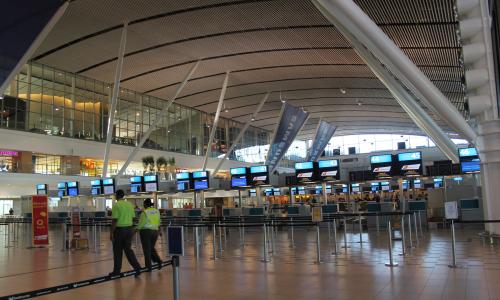 Early morning, at Cape Town International Airport.