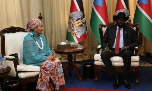 UN Deputy Secretary-General Amina Mohammed shared her concerns over sexual violence in South Sudan with President Salva Kiir.