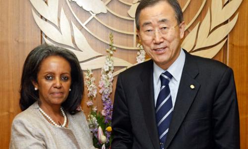 Ms. Sahle-Work Zewde and the Secretary-General Ban Ki-moon
