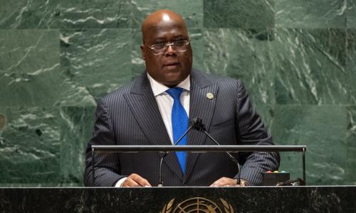 President Félix-Antoine Tshisekedi Tshilombo of the Democratic Republic of the Congo addresses the g