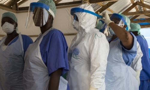 ealth workers at Magbenteh Ebola Treatment Centre in Makeni, Sierra Leone. Ebola Sierra Leone.
