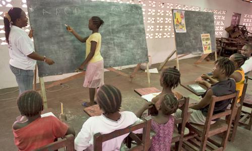 Classroom in Liberia.