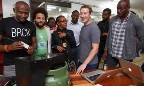 Facebook CEO Mark Zuckerberg (in grey T-shirt) meeting with entrepreneurs and developers in Nairobi, Kenya.     Facebook/Mark Zuckerberg