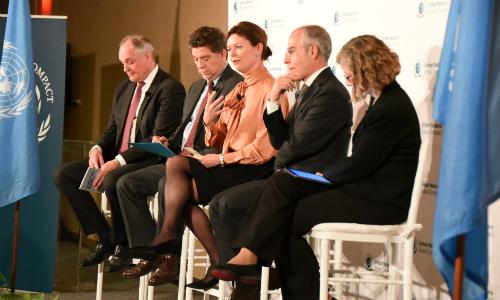 Lise Kingo (centre), Executive Director of the United Nations Global Compact  at the UN Global Compact Board Meeting in New York, USA. Photo: UN Global Compact