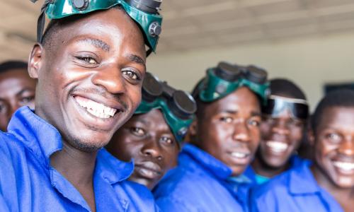 Participants at an International Organization for Migration (IOM) training on welding, mechanics, masonry and tailoring skills in Rwanda. According to a UN report, remittances accounted for 13 per cent of the country's GDP in 2012 figures.