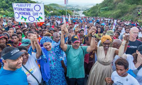 March in support  of International Women's Day in Port Moresby in Papua New Guinea