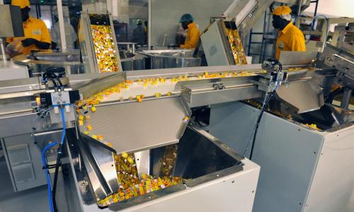 Inside a factory.