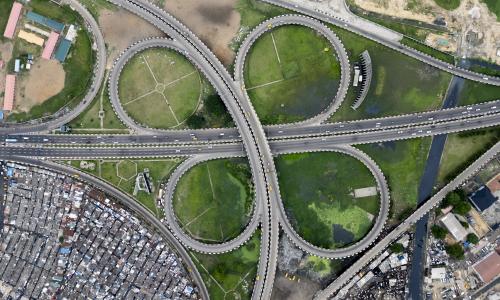Lagos Island interchange bridge Nigeria.