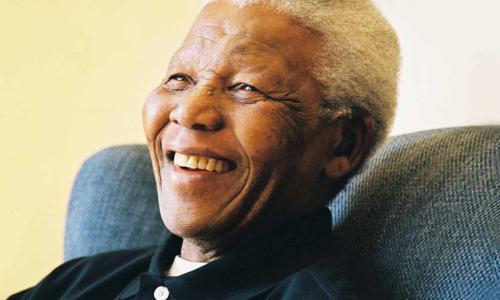 Portrait of Nelson Mandela.