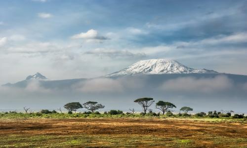 View of Kilimanjaro from Amboseli National Park, Kenya.