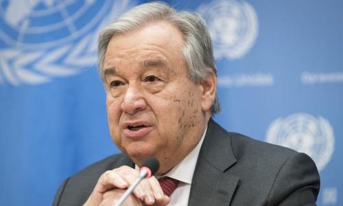 Secretary-General António Guterres briefs reporters in New York.