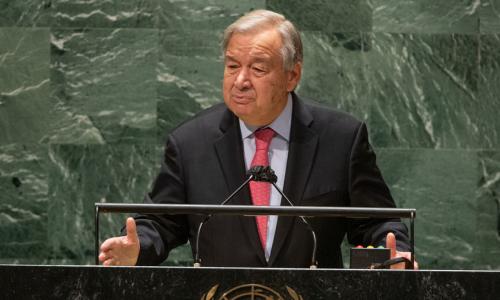 Secretary-General António Guterres addresses the opening of the general debate of the UN ...