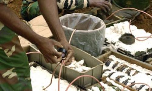 Une entreprise de déminage se prépare à détruire des mines anti-personnelles