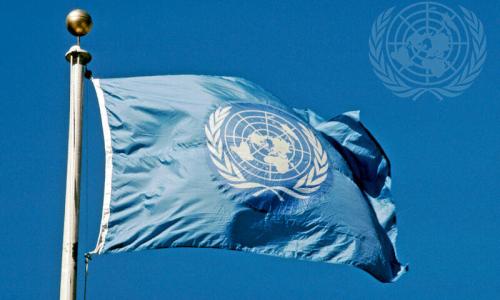 The Flag of the United Nations.