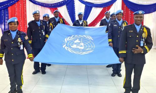 Nine police officers from Liberia received the prestigious UN medal