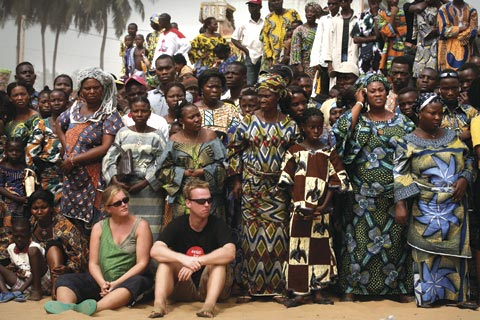 Visitors to a cultural festival in Benin